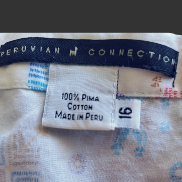 PERUVIAN CONNECTION | PIMA COTTON PRINT HANDKERCHIEF MAXI SKIRT - Picture 11 of 11